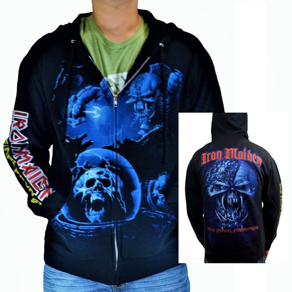 Iron Maiden Final Frontier metal rock Original 2010 Official Zip-Up Hoodie L NWT - Picture 1 of 5